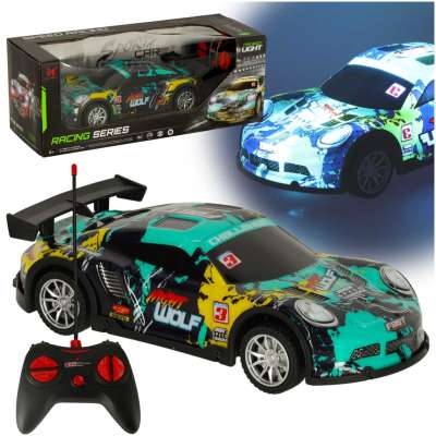 RC sports car blue green