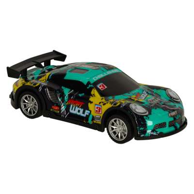 RC sports car blue yellow