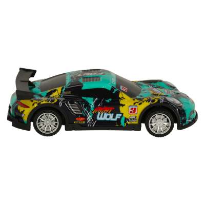 RC sports car blue yellow