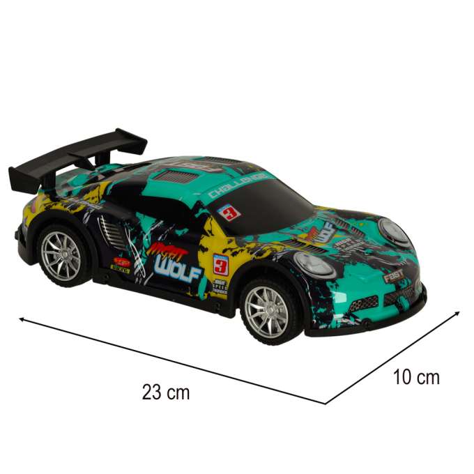 RC sports car blue yellow