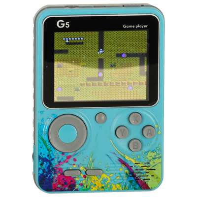 Retro blue mini portable games console