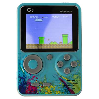 Retro blue mini portable games console