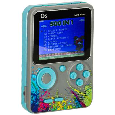 Retro grey mini portable games console