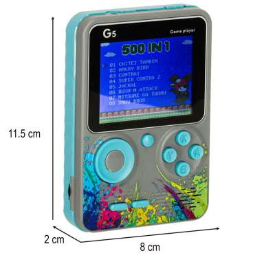 Retro grey mini portable games console