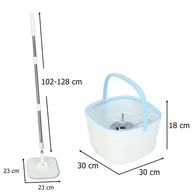 Rotary rectangular mop clean dirty water