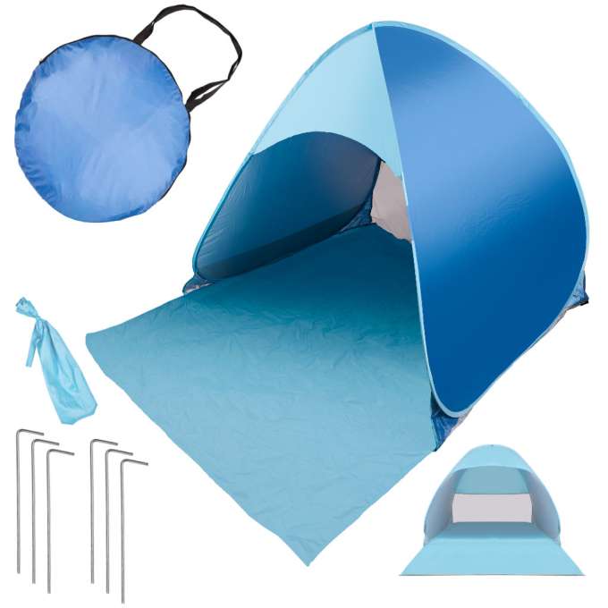 Self-folding garden beach tent blue