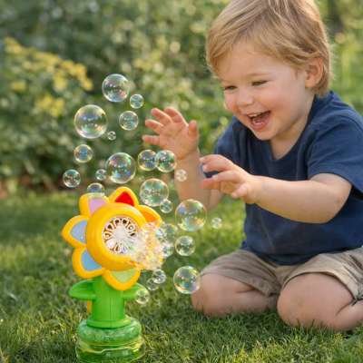Soap bubble machine flower dancing lights