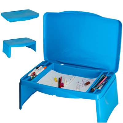 Car table with storage compartment for kids blue