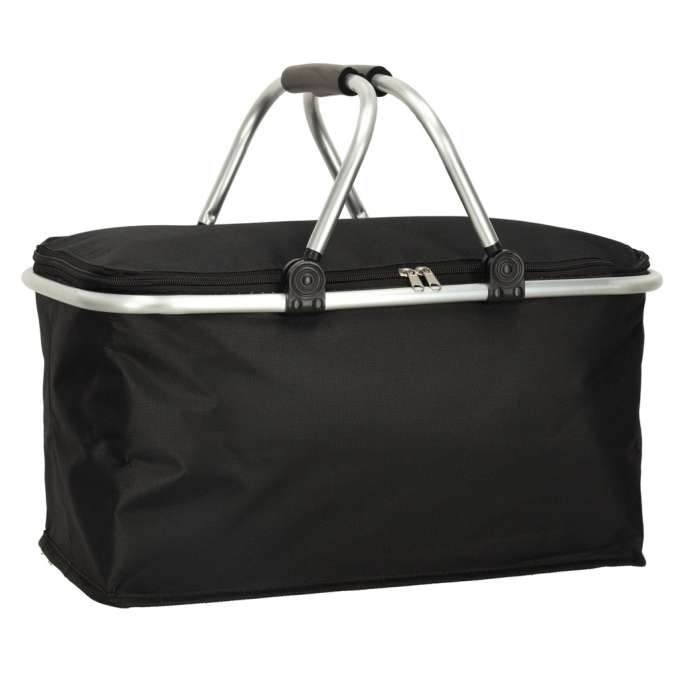 Thermal folding picnic basket black