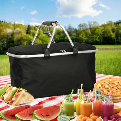 Thermal folding picnic basket black