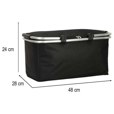 Thermal folding picnic basket black