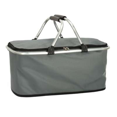 Thermal folding picnic basket grey