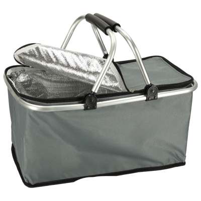 Thermal folding picnic basket grey