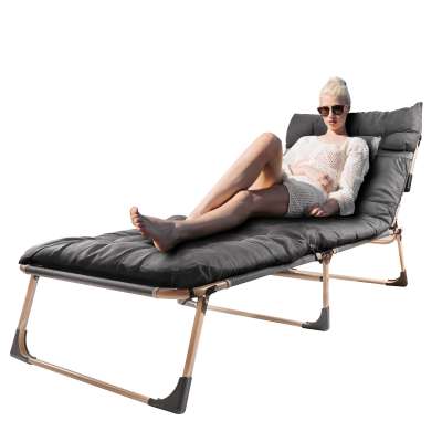 Tourist folding field bed 198 cm light grey