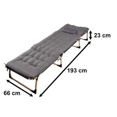 Tourist folding field bed 198 cm light grey