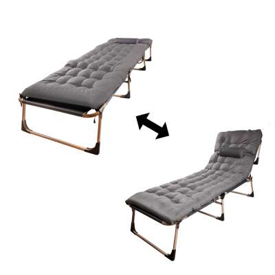 Tourist folding field bed 198 cm light grey