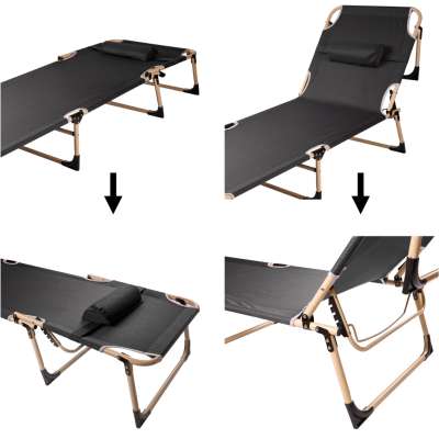Tourist folding field bed 198 cm light grey