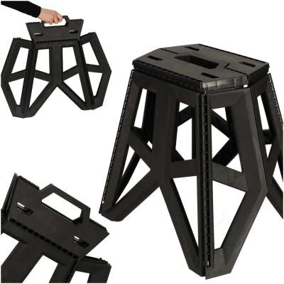Tourist folding stool black