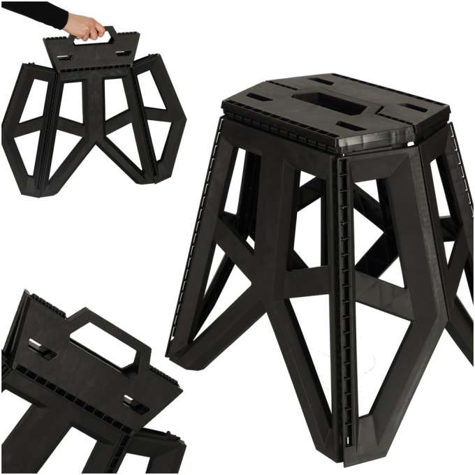 Tourist folding stool black