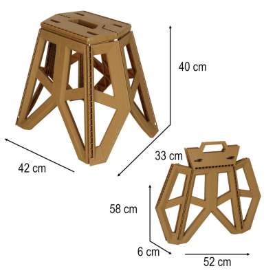 Tourist folding stool khaki