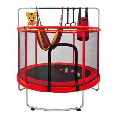 Trampoline for children garden ball net basketball 155cm red