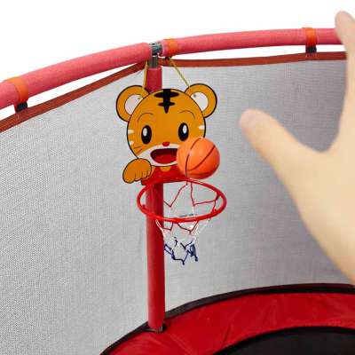 Trampoline for children garden ball net basketball 155cm red