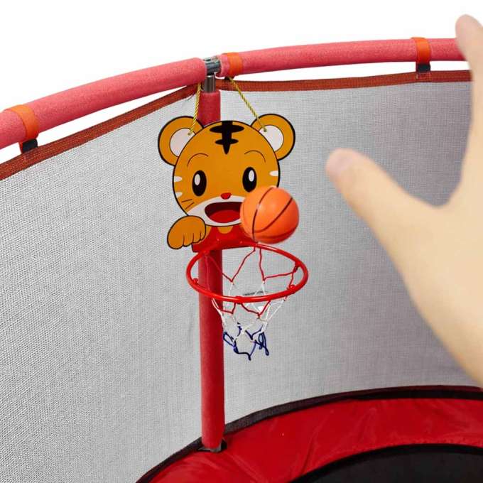 Trampoline for children garden ball net basketball 155cm red