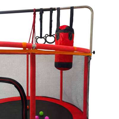 Trampoline for children garden ball net basketball 155cm red