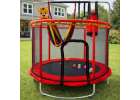 Trampoline for children garden ball net basketball 155cm red 7