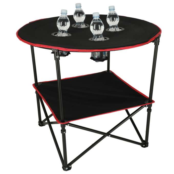 Travel table folding with cover black