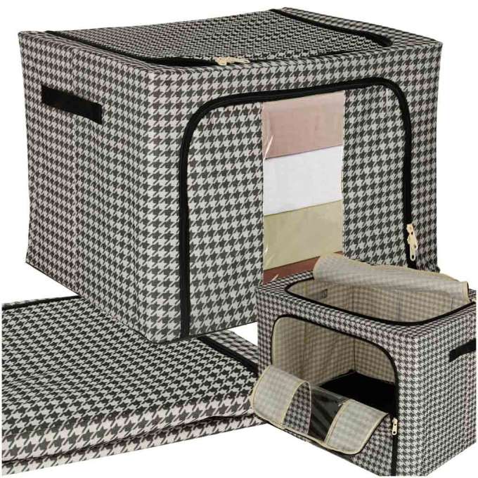 Wardrobe linen organiser 100L white black