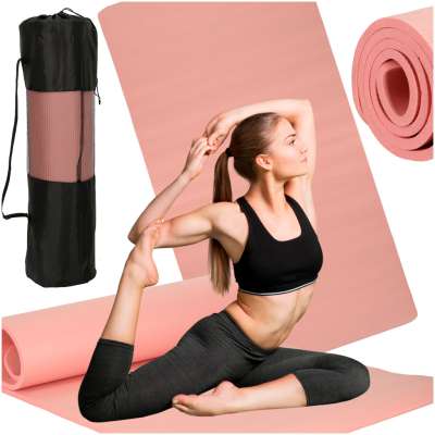 Yoga practice mat thick 185x80x1.5 cm pink