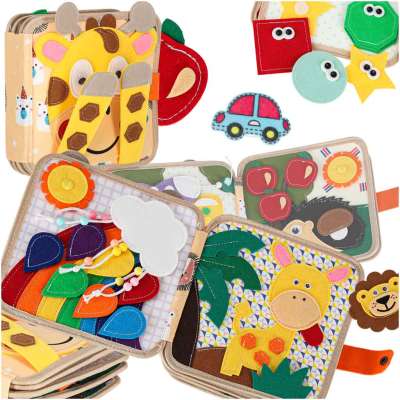 3D felt educational giraffe booklet