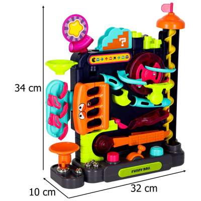 Ball obstacle course for balls arcade toy