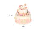 Birthday cake piled for cutting pink 12