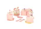 Birthday cake piled for cutting pink 14