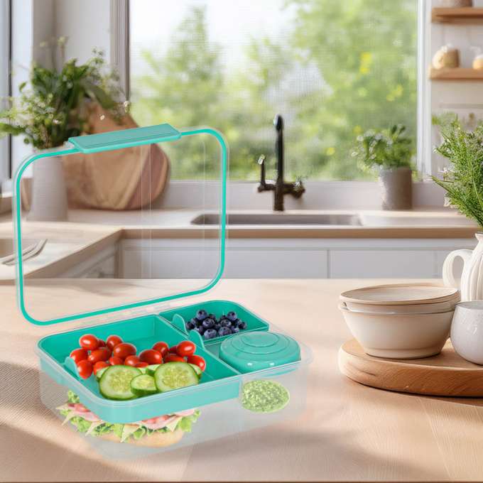 Breakfast lunchbox split 2200ml mint
