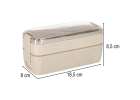 Breakfast lunchbox split 750ml beige 12