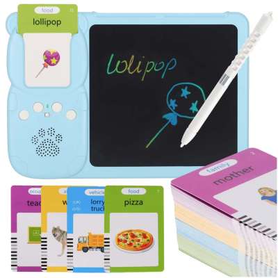 Card reader for learning English vocabulary fade 8.5'' fiche blue