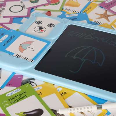 Card reader for learning English vocabulary fade 8.5'' fiche blue