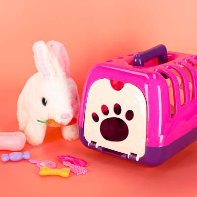Carrot bunny rabbit walks wiggles ears