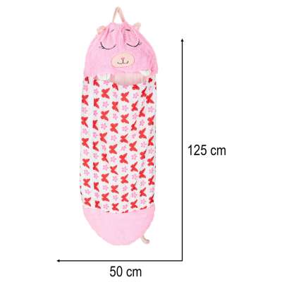 Children's hiking sleeping bag 135x50cm pink