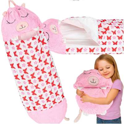 Children's hiking sleeping bag 135x50cm pink