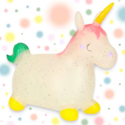 Children's rubber jumping unicorn