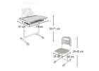 Children's school desk adjustable chair LED lamp USB grey 13