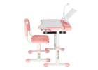 Children's school desk adjustable chair LED lamp USB pink 4