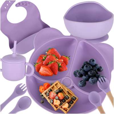 Children's silicone utensils 8 el. purple