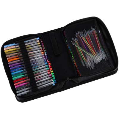 Coloured gel pens in a case 100pcs + 100 caps