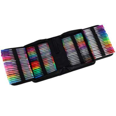 Coloured gel pens in a case 100pcs + 100 caps
