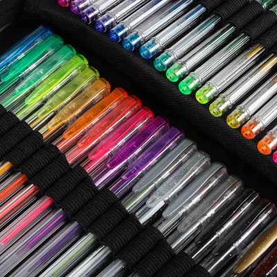 Coloured gel pens in a case 100pcs + 100 caps